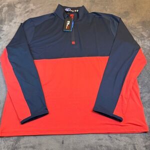 Polo Ralph Lauren RLX Golf Pullover Mens XL Navy Red 1/4 Zip Performance NWT